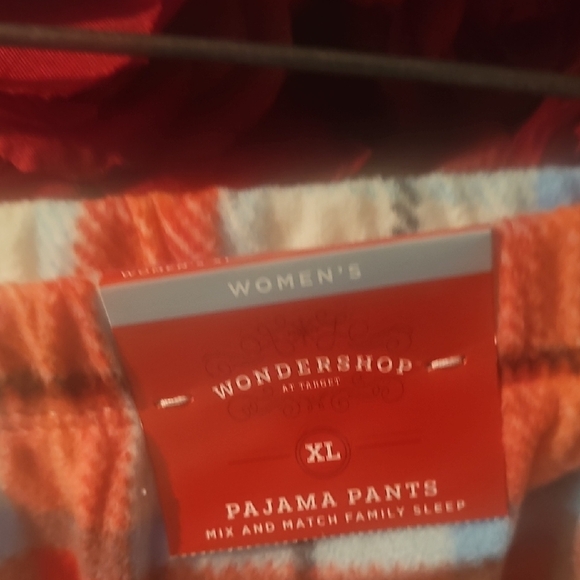 Wondershop NWT Women's Red and White Plaid Soft Fleece Pajama Pants Size Xlarge - Picture 2 of 8